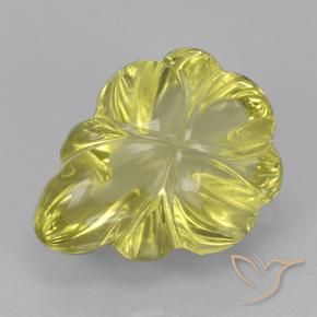 Cuarzo Amarillo piña claro natural de 4.28 ct, Corte Flor, Transparente