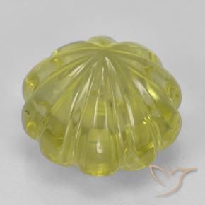 Cuarzo Amarillo piña natural de 7.80 ct, Corte Flor, Transparente