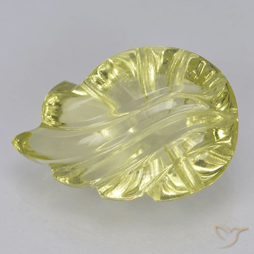 5.54ct Natural Amarillo claro Cuarzo, Corte Flor, Transparente