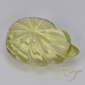 Cuarzo Amarillo claro natural de 5.54 ct, Corte Flor, Transparente