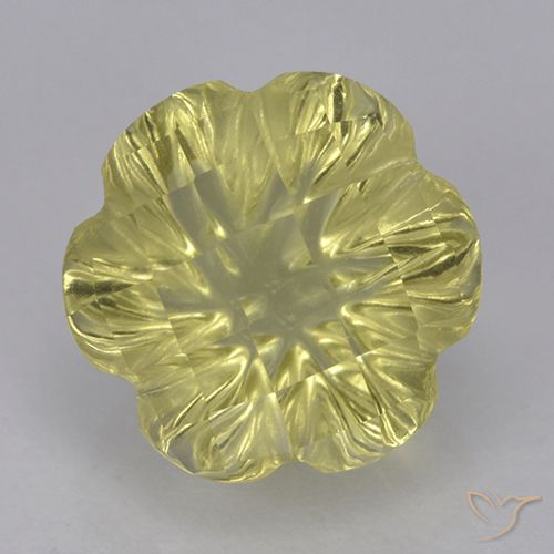 2.85ct Natural Amarillo piña claro Cuarzo, Corte Flor, Transparente