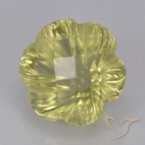 Cuarzo Amarillo piña claro natural de 2.85 ct, Corte Flor, Transparente