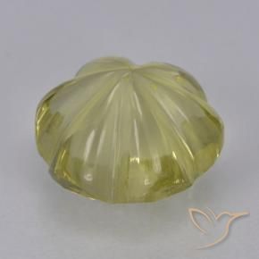 Cuarzo Amarillo piña claro natural de 2.85 ct, Corte Flor, Transparente