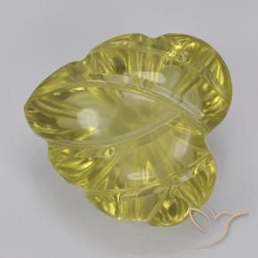 Cuarzo Amarillo medio natural de 5.36 ct, Corte Flor, Transparente
