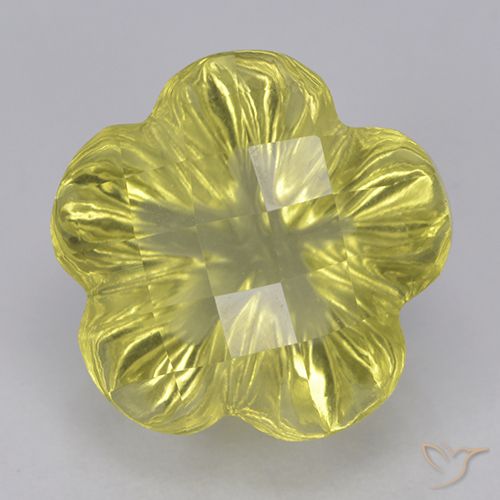 4.26ct Natural Amarillo medio Cuarzo, Corte Flor, Transparente