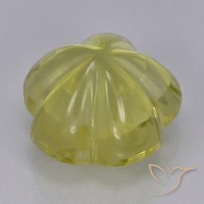 Cuarzo Amarillo medio natural de 4.26 ct, Corte Flor, Transparente