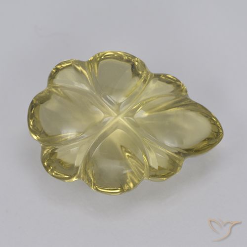 4.76ct Natural Amarillo neutral Cuarzo, Corte Flor, Transparente