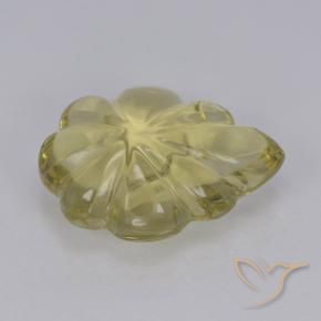 Cuarzo Amarillo neutral natural de 4.76 ct, Corte Flor, Transparente