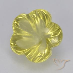 Cuarzo Amarillo piña natural de 2.59 ct, Corte Flor, Transparente