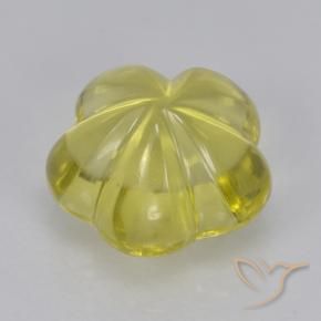Cuarzo Amarillo piña natural de 2.59 ct, Corte Flor, Transparente