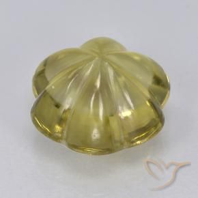 Cuarzo Amarillo claro medio natural de 2.50 ct, Corte Flor, Transparente