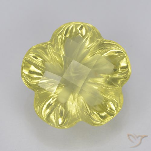 3.16ct Natural Amarillo medio Cuarzo, Corte Flor, Transparente