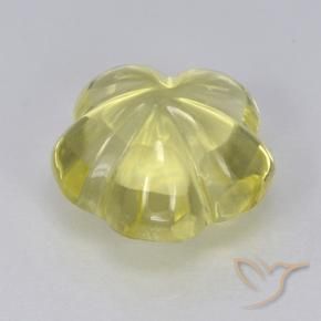 Cuarzo Amarillo medio natural de 3.16 ct, Corte Flor, Transparente