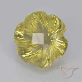 Cuarzo Amarillo-dorado claro natural de 3.55 ct, Corte Flor, Transparente