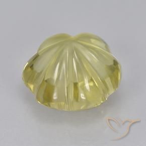 Cuarzo Amarillo-dorado claro natural de 3.55 ct, Corte Flor, Transparente