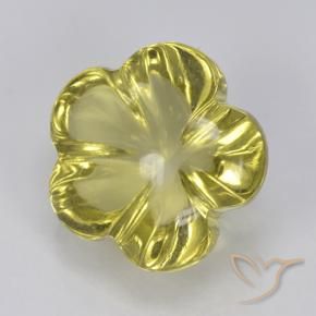 Cuarzo Amarillo claro natural de 3.64 ct, Corte Flor, Transparente