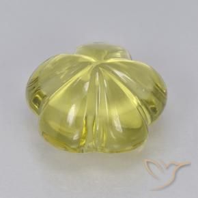 Cuarzo Amarillo claro natural de 3.64 ct, Corte Flor, Transparente