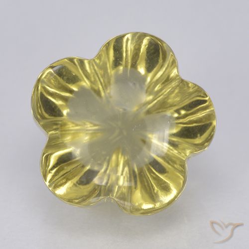 4.47ct Natural Amarillo claro medio Cuarzo, Corte Flor, Transparente