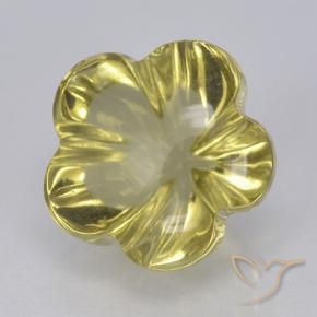Cuarzo Amarillo claro medio natural de 4.47 ct, Corte Flor, Transparente
