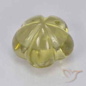 Cuarzo Amarillo claro medio natural de 4.47 ct, Corte Flor, Transparente