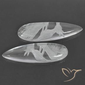 Gemas de Cuarzo Blanco claro natural de 22.70 ct, En forma de pera, Transparente