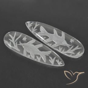 Gemas de Cuarzo Blanco claro natural de 29.51 ct, En forma de pera, Transparente