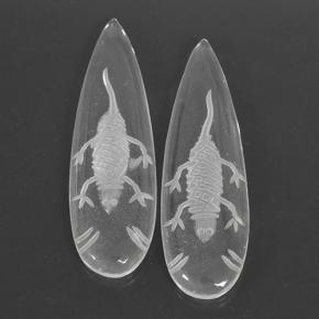 Gemas de Cuarzo Blanco claro natural de 29.12 ct, En forma de pera, Transparente