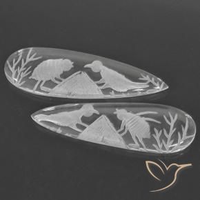 Gemas de Cuarzo Blanco claro natural de 26.31 ct, En forma de pera, Transparente