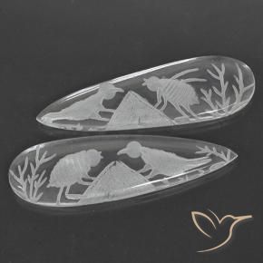 Gemas de Cuarzo Blanco claro natural de 26.31 ct, En forma de pera, Transparente
