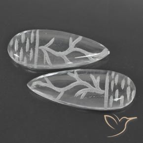 Gemas de Cuarzo Blanco claro natural de 36.06 ct, En forma de pera, Transparente