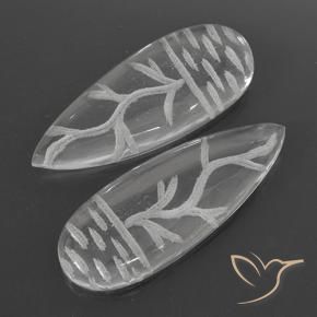 Gemas de Cuarzo Blanco claro natural de 36.06 ct, En forma de pera, Transparente