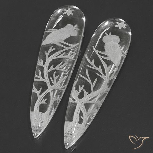 Gemas de cuarzo blanco natural de 49,95 ct, en forma de pera, transparente
