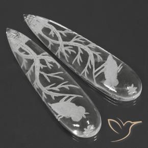 Gemas de cuarzo blanco natural de 49,95 ct, en forma de pera, transparente