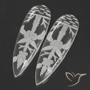 Gemas de Cuarzo Blanco claro natural de 99.30 ct, En forma de pera, Transparente