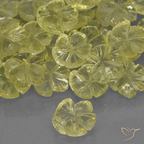 1.53ct Natural Amarillo medio Cuarzo, Corte Flor, Transparente