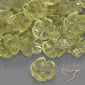 Cuarzo Amarillo medio natural de 1.53 ct, Corte Flor, Transparente