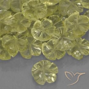 Cuarzo Amarillo medio natural de 1.53 ct, Corte Flor, Transparente