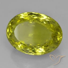 Cuarzo Amarillo medio natural de 28.40 ct, Ovalada, VVS