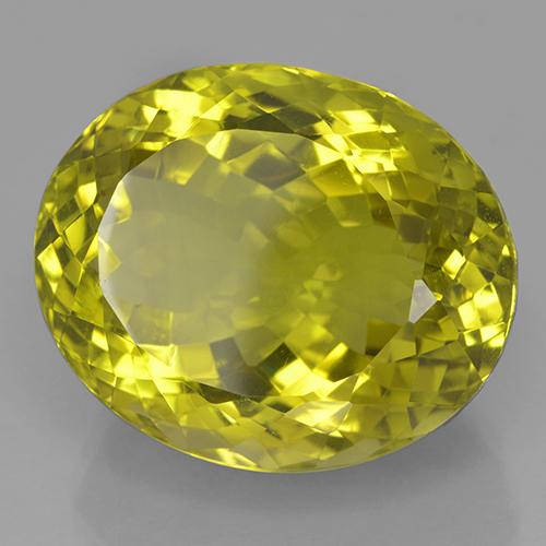 Cuarzo Amarillo verdoso natural de 41.38 ct, Ovalada, IF