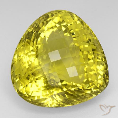 Cuarzo Amarillo piña natural de 94.63 ct, En forma de pera, IF