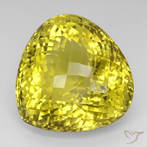 Cuarzo Amarillo piña natural de 94.63 ct, En forma de pera, IF