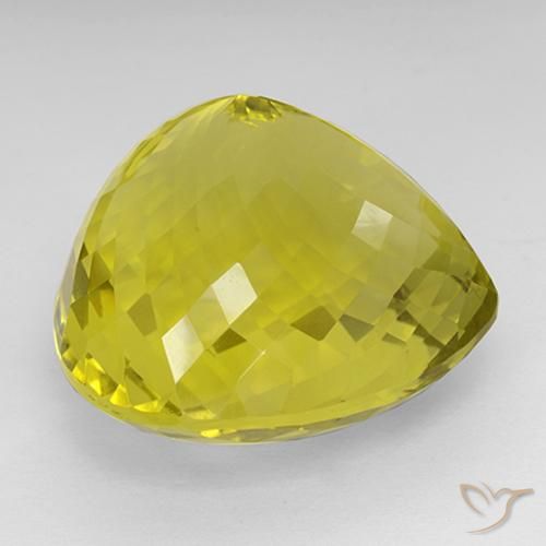 Cuarzo Amarillo piña natural de 94.63 ct, En forma de pera, IF