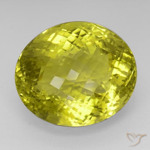 Cuarzo Amarillo maíz natural de 75.53 ct, Ovalada, IF