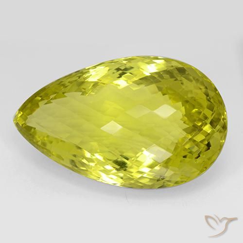 Cuarzo Amarillo maíz natural de 106.83 ct, En forma de pera, IF