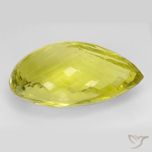 Cuarzo Amarillo maíz natural de 106.83 ct, En forma de pera, IF