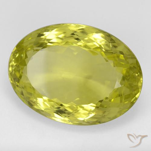Cuarzo Amarillo maíz natural de 42.16 ct, Ovalada, IF