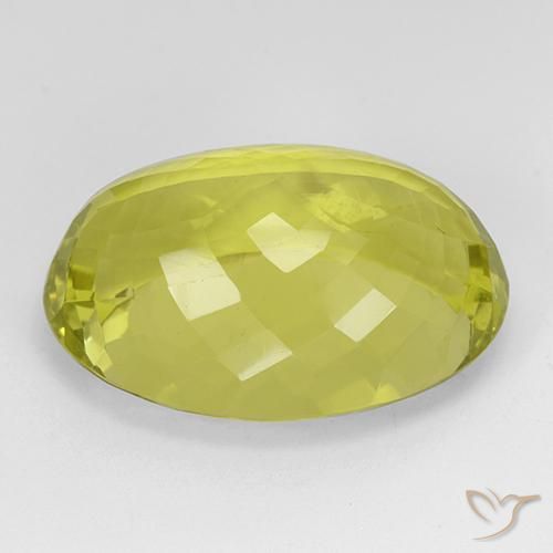 Cuarzo Amarillo maíz natural de 42.16 ct, Ovalada, IF