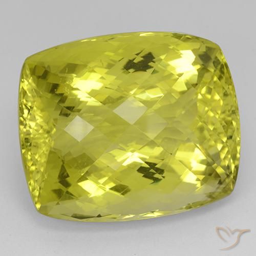 Cuarzo Amarillo medio natural de 62.08 ct, Forma Cojín, IF