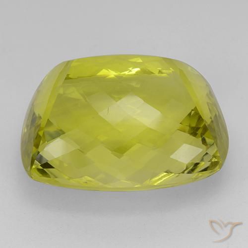 Cuarzo Amarillo medio natural de 62.08 ct, Forma Cojín, IF