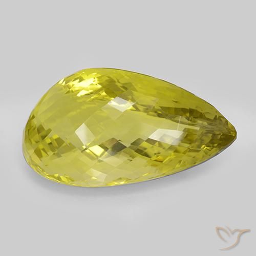 Cuarzo Amarillo medio natural de 119.64 ct, En forma de pera, IF